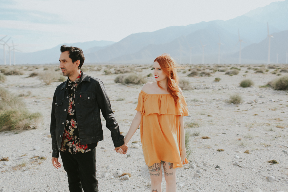 ace hotel engagement photos- palm springs engagement-free people style-palm springs windmills