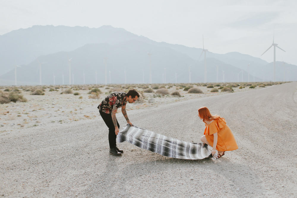 ace hotel engagement photos- palm springs engagement-free people style- palm springs windmills